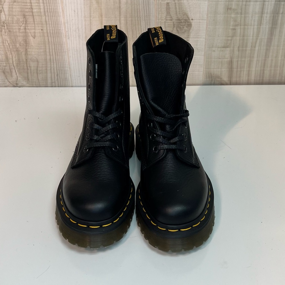 Dr. Martens 1460 Pascal Black Combat Moto Women's Boots Size 6 - Picture 2 of 9